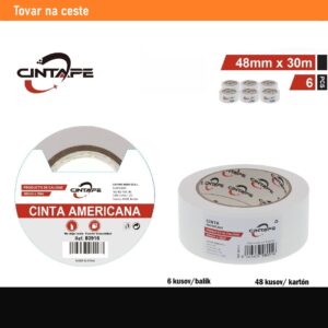 Univerzálna textilná zosilnená páska DUCT TAPE CINTAPE®  – 48mm x 30m, biela, 6 ks v balení