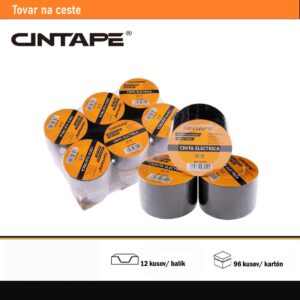 Ohňovzdorná elektroizolačná páska CINTAPE® – 48mm x 15m, čierna, 12 ks v balení