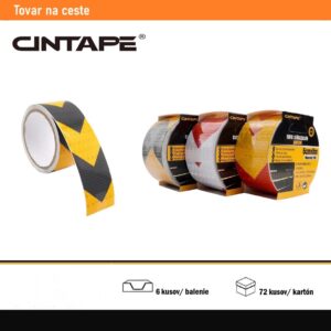 Reflexná výstražná páska šráfovaná CINTAPE® – 50mm x 5m, mix farieb, 6 ks v balení