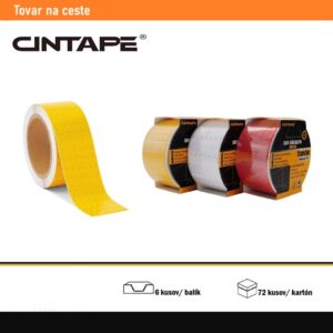 Reflexná výstražná páska jednofarebná CINTAPE® – 50mm x 5m, mix farieb, 6 ks v balení