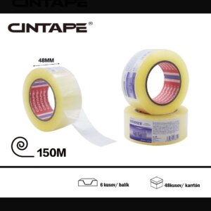 Lepiaca páska CINTAPE® –  48 mm x 150m x 44 mic, transparentná, 6 ks v balení