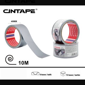 Univerzálna textilná zosilnená páska DUCT TAPE CINTAPE®  – 48mm x 10m x 190mic, strieborná, 6 ks v balení