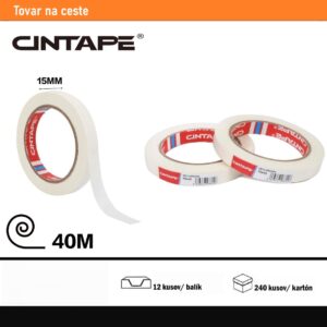 Krepová maliarska páska CINTAPE®  – 15mm x 40m, biela, 12 ks v balení