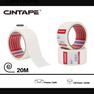 Krepová maliarska páska CINTAPE®  – 48mm x 20m x 130 mic, biela, 6 ks v balení