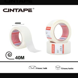 Krepová maliarska páska CINTAPE®  – 48mm x 40m x 130 mic, biela, 6 ks v balení