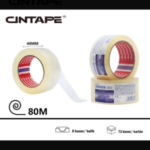 Lepiaca páska CINTAPE® – 48 mm x 80 m x 44 mic, transparentná,  6 ks v balení