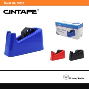 Stolový odvíjač lepiacej pásky CINTAPE® – s kovovým nožom a protišmykovými podložkami, 3 ks v balení