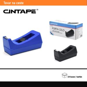 Stolový odvíjač lepiacej pásky CINTAPE® – s kovovým nožom a protišmykovými podložkami, 1 ks v balení)