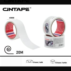 Univerzálna textilná zosilnená páska DUCT TAPE CINTAPE®  – 48mm x 20m x 190mic, biela, 6 ks v balení