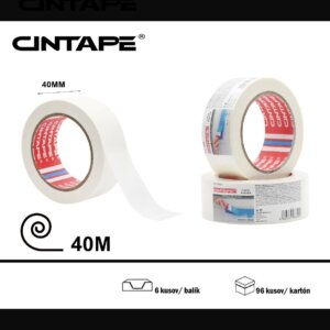 Krepová maliarska páska CINTAPE®  – 40mm x 40m x 130 mic, biela, 6 ks v balení