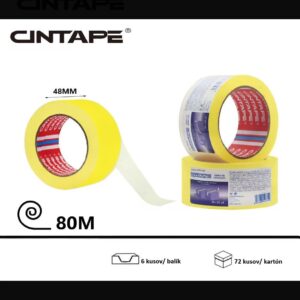 Lepiaca páska CINTAPE® – 48 mm x 80 m x 44 mic, žltá transparentná,  6 ks v balení