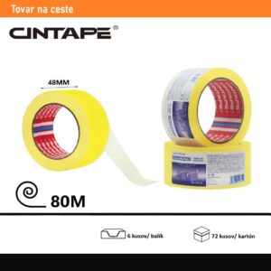 Lepiaca páska CINTAPE® – 48 mm x 80 m x 44 mic, žltá transparentná,  6 ks v balení