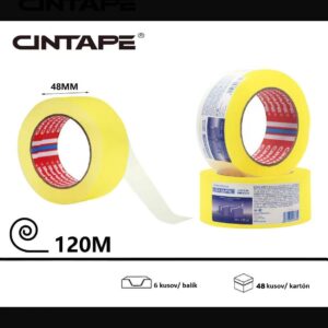 Lepiaca páska CINTAPE® – 48 mm x 120 m x 44 mic, žltá transparentná,  6 ks v balení