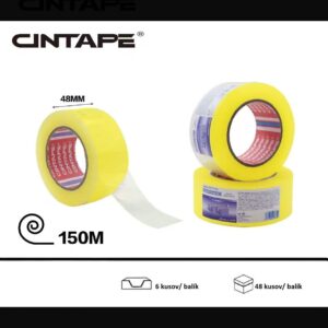 Lepiaca páska CINTAPE® – 48 mm x 150 m x 44 mic, žltá transparentná,  6 ks v balení