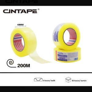 Lepiaca páska CINTAPE® – 48 mm x 200 m x 44 mic, žltá transparentná,  6 ks v balení