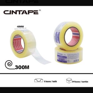 Lepiaca páska CINTAPE® – 48 mm x 300 m x 44 mic, transparentná,  6 ks v balení