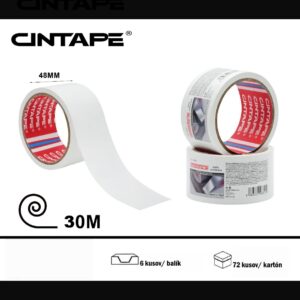 Univerzálna textilná zosilnená páska DUCT TAPE CINTAPE®  – 48mm x 30m x 190mic, biela, 6 ks v balení