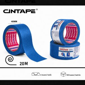UV odolná krepová maliarska páska CINTAPE® – 48mm*20m*110mic, modrá, 6 ks v balení