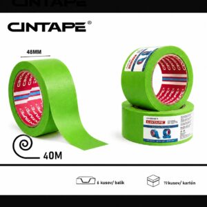 UV odolná krepová maliarska páska CINTAPE® – 48mm*40m*110mic, zelená, 6 ks v balení