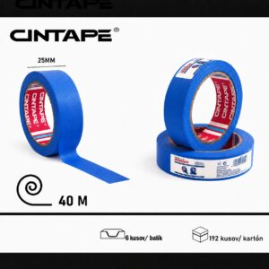 UV odolná krepová maliarska páska CINTAPE® – 25mm*40m*110mic, modrá, 6 ks v balení